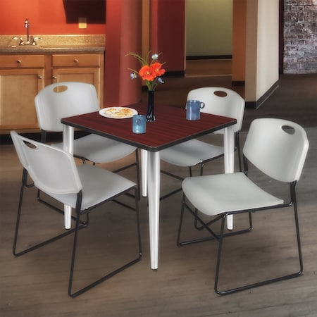 Regency Kahlo Square Table & Chair Sets, 36 W, 36 L, 29 H, Wood, Metal, Polypropylene Top, Mahogany TPL3636MHCM44GY